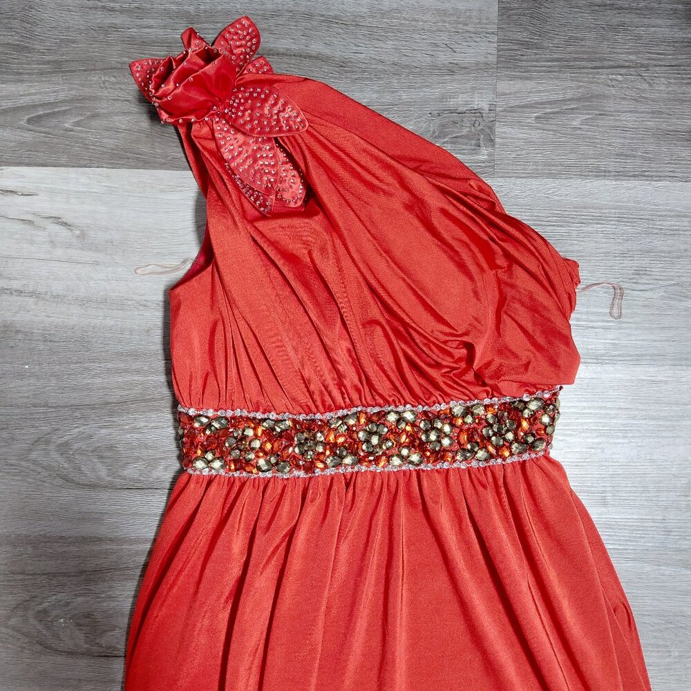 Women's Bow-Trimmed One-Shoulder Gown